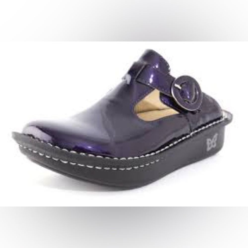 Alegria Donnadigo purple patent leather mules slip on shoes women’s size 37